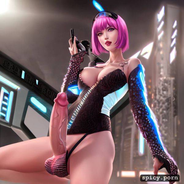 Ahegao, in public, skinny, shemale with giant detailed penis - spicy.porn on pornintellect.com