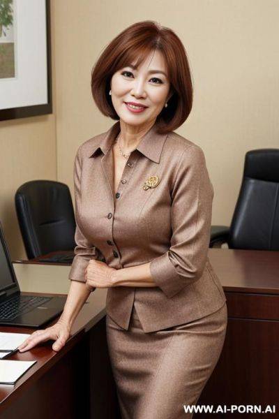 A beautiful gilf woman, wear a uniform, - ai-porn.ai on pornintellect.com