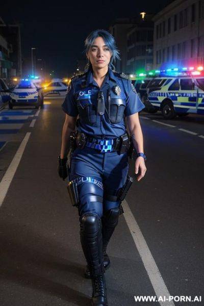 Pvc uniform shorts long boots neon signs - ai-porn.ai on pornintellect.com