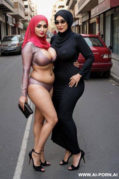 Arab milf mother hijab big ass and boobs in street by bimbo leabs heavy makeup and hornny - ai-porn.ai on pornintellect.com