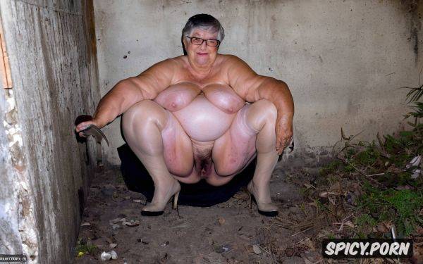 Enormous huge tits, topless, very very old granny, big belly - spicy.porn on pornintellect.com