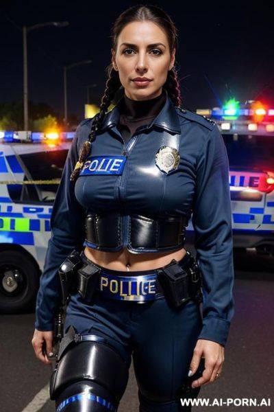Latex uniform riding motorbike sunglasses starlight neon signs - ai-porn.ai on pornintellect.com