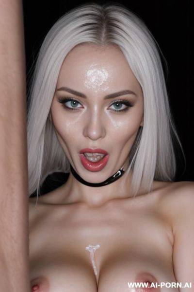 Bimbo face full of cum with an ahegao face completely naked in a dark room full shot german - ai-porn.ai - Germany on pornintellect.com