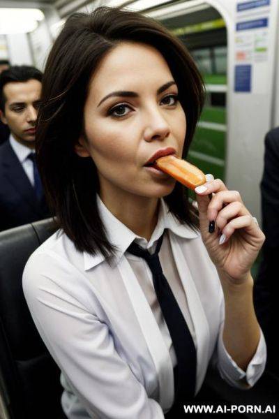 Reporter sucking a cucumber - ai-porn.ai on pornintellect.com