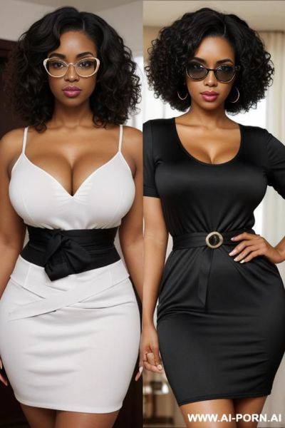 Cute, black woman, beautiful eyes, gorgeous celebrity, ((( waist))) - ai-porn.ai on pornintellect.com