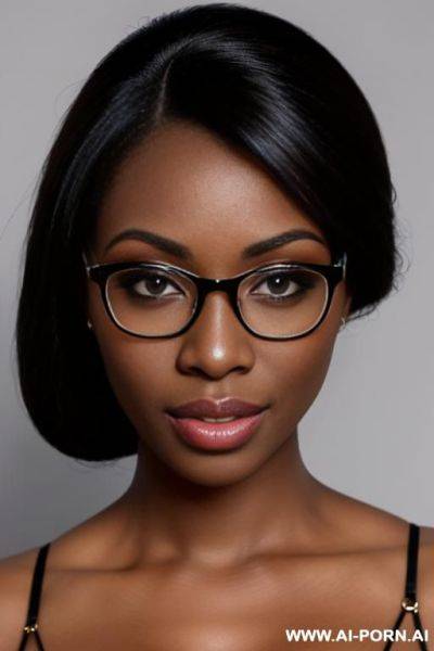 Gorgeous celebrity, cleavage, thick lips, beautiful eyes, sexy pose, eyeglasses - ai-porn.ai on pornintellect.com