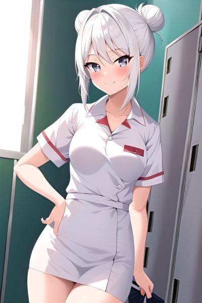 Anime Skinny Small Tits 18 Age Happy Face White Hair Hair Bun Hair Style Light Skin Crisp Anime Locker Room Close Up View Jumping Nurse 3665239195073269888 - AI Hentai - aihentai.co on pornintellect.com