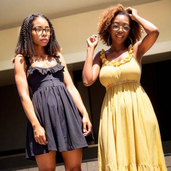 Black people, ,(2women:2),elder,(RAW photo, best quality, masterpiece:1.1), (realistic, photo-realistic:1.2), ultra-detailed, ultra high res, physically-based rendering,long hair,curly hair,green - pornmake.ai on pornintellect.com