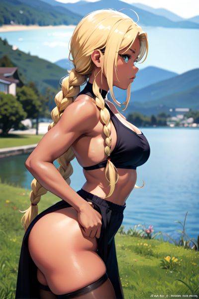 Anime Busty Small Tits 18 Age Serious Face Blonde Braided Hair Style Dark Skin Film Photo Lake Side View Working Out Stockings 3666916807157768790 - AI Hentai - aihentai.co on pornintellect.com