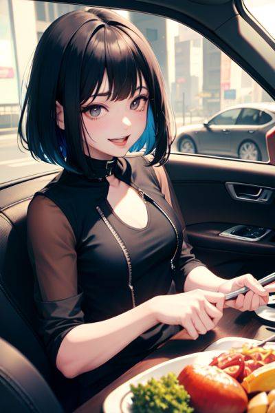 Anime Busty Small Tits 50s Age Laughing Face Black Hair Bangs Hair Style Light Skin Cyberpunk Car Close Up View Cooking Goth 3667009576676551958 - AI Hentai - aihentai.co on pornintellect.com