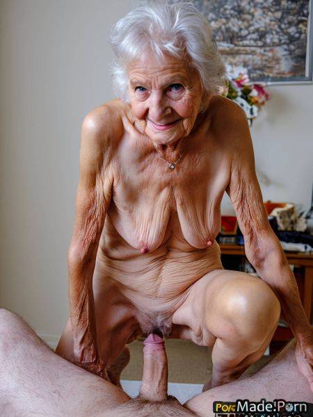 Shaved looking at viewer hairy woman small tits skinny pussy fucking AI porn - made.porn on pornintellect.com