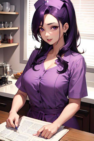 Anime Busty Small Tits 40s Age Seductive Face Purple Hair Slicked Hair Style Dark Skin Warm Anime Kitchen Side View Gaming Nurse 3667121675324418920 - AI Hentai - aihentai.co on pornintellect.com