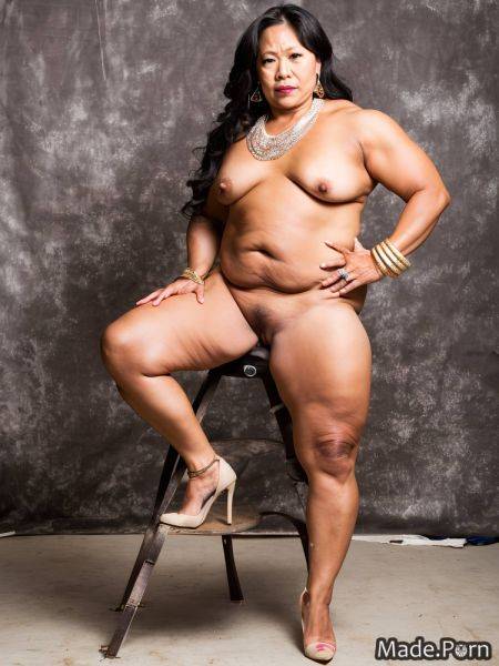 Photo earrings high heels big tits bracelet huge boobs fat AI porn - made.porn on pornintellect.com
