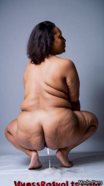 Cum in mouth squatting looking back thick thighs big hips medium shot barefoot AI porn - made.porn on pornintellect.com