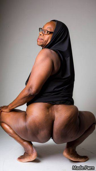 Nude thong looking at viewer tall thick thighs barefoot photo studio AI porn - made.porn on pornintellect.com