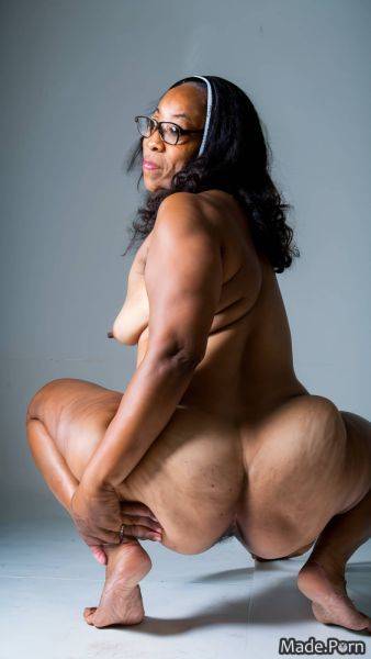 Photo thick thighs tall glasses looking at viewer nude medium shot AI porn - made.porn on pornintellect.com