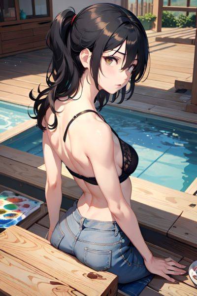 Anime Skinny Small Tits 40s Age Sad Face Black Hair Messy Hair Style Light Skin Painting Oasis Back View Plank Goth 3667303352957250292 - AI Hentai - aihentai.co on pornintellect.com