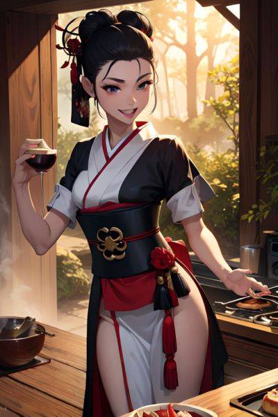 Anime Skinny Small Tits 20s Age Laughing Face Ginger Slicked Hair Style Dark Skin Dark Fantasy Forest Front View Cooking Geisha 3666418160202482410 - AI Hentai - aihentai.co on pornintellect.com