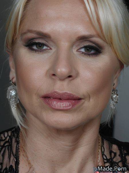 Jewelry seduction blue lipstick slicked hair blonde gigantic boobs AI porn - made.porn on pornintellect.com