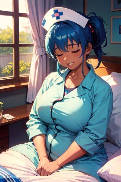 Anime Chubby Small Tits 80s Age Laughing Face Blue Hair Pixie Hair Style Dark Skin Watercolor Bedroom Close Up View Sleeping Nurse 3667519820557279536 - AI Hentai - aihentai.co on pornintellect.com