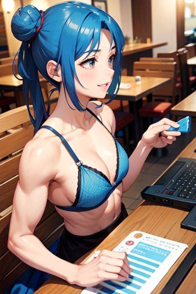 Anime Muscular Small Tits 40s Age Happy Face Blue Hair Hair Bun Hair Style Light Skin Soft + Warm Restaurant Side View Gaming Fishnet 3667759480107139067 - AI Hentai - aihentai.co on pornintellect.com
