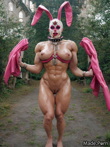 Looking at viewer carnaval gloves bodybuilder standing sci-fi dildo AI porn - made.porn on pornintellect.com