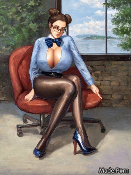 Bow tie portrait brown high heels 20 gray pawg AI porn - made.porn on pornintellect.com