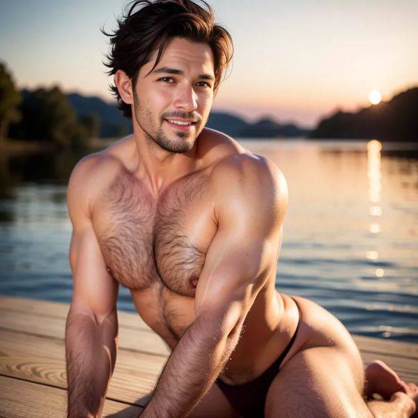 Manly man,thirties,(RAW photo, best quality, masterpiece:1.1), (realistic, photo-realistic:1.2), ultra-detailed, ultra high res, physically-based rendering,short hair,black hair,brown eyes,beautiful,(smile),huge - pornmake.ai on pornintellect.com