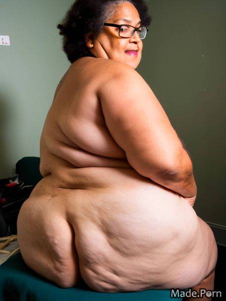 African american black hair looking at viewer glasses fat photo studio sideview AI porn - made.porn - Usa on pornintellect.com