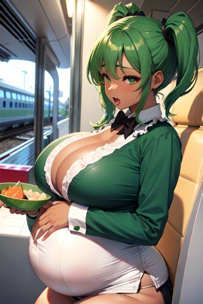 Anime Pregnant Huge Boobs 40s Age Orgasm Face Green Hair Pigtails Hair Style Dark Skin Crisp Anime Train Front View Eating Maid 3668134428609486229 - AI Hentai - aihentai.co on pornintellect.com