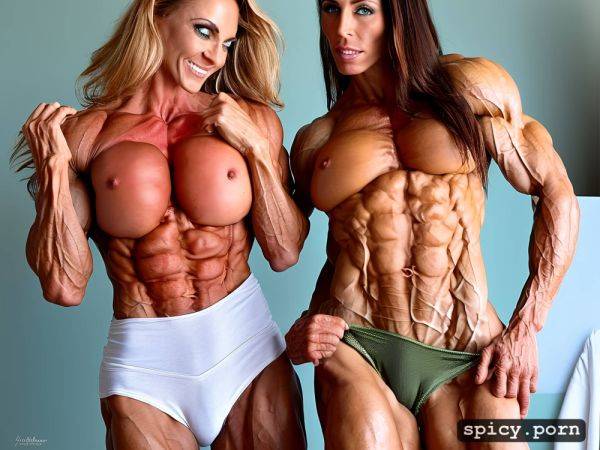 Intricate hair two women no body fat tanned skin bulging muscles - spicy.porn - Italy on pornintellect.com