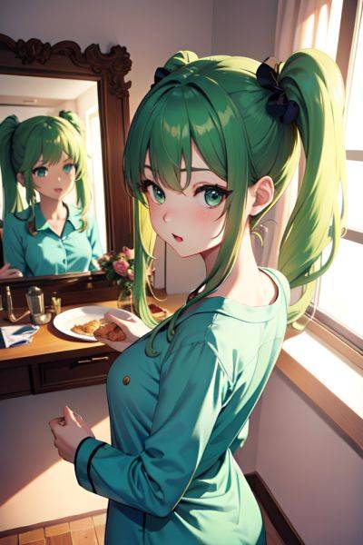 Anime Busty Small Tits 18 Age Shocked Face Green Hair Pigtails Hair Style Light Skin Mirror Selfie Wedding Back View Eating Pajamas 3668238798092075126 - AI Hentai - aihentai.co on pornintellect.com