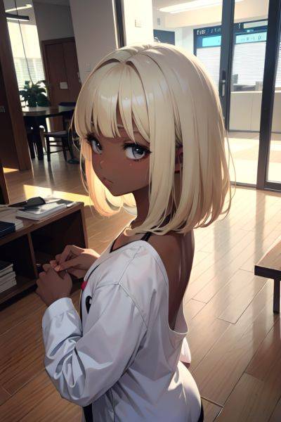 Anime Skinny Small Tits 18 Age Sad Face Blonde Bangs Hair Style Dark Skin Black And White Mall Back View Yoga Pajamas 3668354760434689917 - AI Hentai - aihentai.co on pornintellect.com