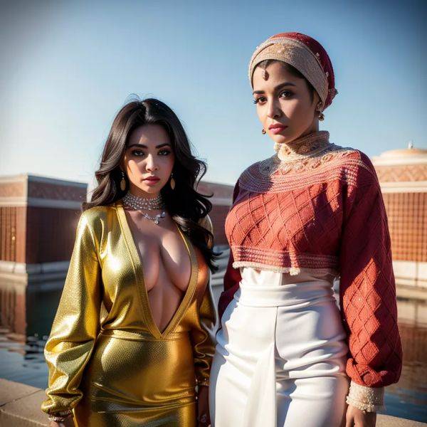 , Arabs,(2women:2),twenties,(RAW photo, best quality, masterpiece:1.1), (realistic, photo-realistic:1.2), ultra-detailed, ultra high res, physically-based rendering,(adult:1.5) - pornmake.ai on pornintellect.com