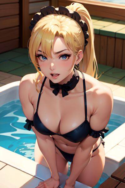 Anime Muscular Small Tits 60s Age Seductive Face Blonde Ponytail Hair Style Light Skin Comic Hot Tub Close Up View Bending Over Maid 3668443666772524754 - AI Hentai - aihentai.co on pornintellect.com