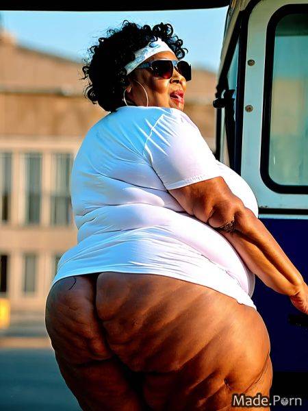Seductive thighs short cinematic oversized shirt sideview wild afro AI porn - made.porn on pornintellect.com