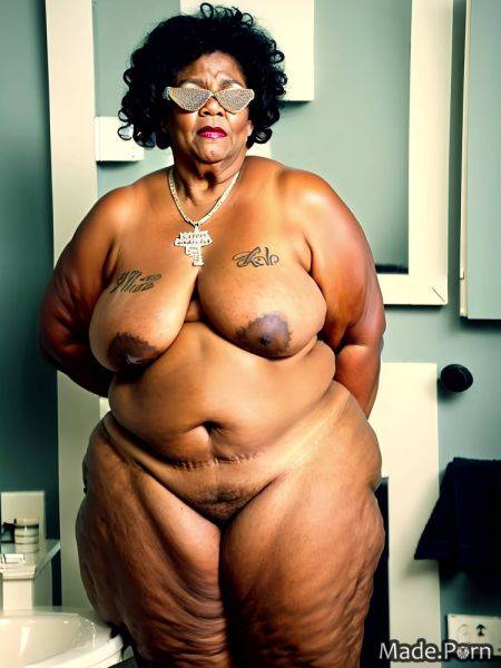 Seductive bathroom black hair ssbbw hairy thick sideview AI porn - made.porn on pornintellect.com