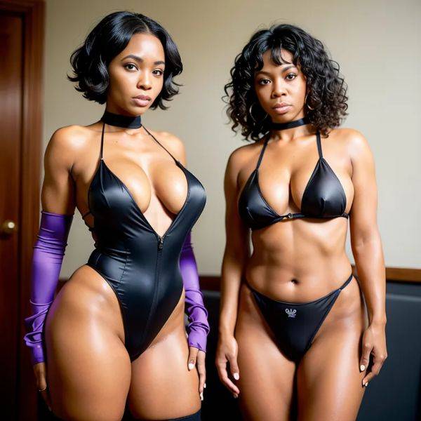 Black people, ,(2women:2),elder,(RAW photo, best quality, masterpiece:1.1), (realistic, photo-realistic:1.2), ultra-detailed, ultra high res, physically-based rendering,short hair,messy hair,purple hair,black - pornmake.ai on pornintellect.com
