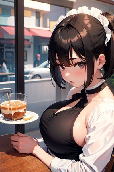 Anime Chubby Small Tits 70s Age Serious Face Black Hair Pixie Hair Style Dark Skin Soft Anime Cafe Close Up View Yoga Maid 3668652403894648209 - AI Hentai - aihentai.co on pornintellect.com