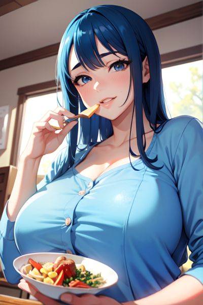 Anime Chubby Huge Boobs 18 Age Happy Face Blue Hair Slicked Hair Style Light Skin Watercolor Snow Close Up View Eating Pajamas 3665486581269310352 - AI Hentai - aihentai.co on pornintellect.com