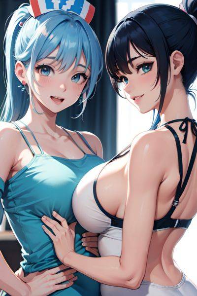 Anime Skinny Huge Boobs 20s Age Laughing Face Blue Hair Ponytail Hair Style Light Skin Charcoal Hospital Close Up View Yoga Nurse 3668899791949095146 - AI Hentai - aihentai.co on pornintellect.com