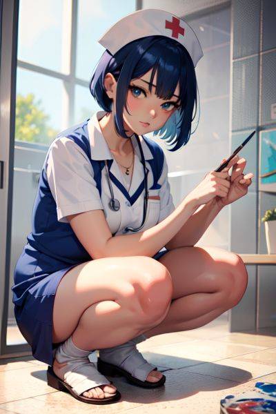 Anime Pregnant Small Tits 30s Age Serious Face Blue Hair Bangs Hair Style Dark Skin Painting Shower Close Up View Squatting Nurse 3668942314191219959 - AI Hentai - aihentai.co on pornintellect.com
