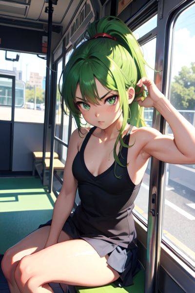 Anime Muscular Small Tits 18 Age Serious Face Green Hair Ponytail Hair Style Dark Skin Comic Bus Front View Yoga Schoolgirl 3669096930950616631 - AI Hentai - aihentai.co on pornintellect.com