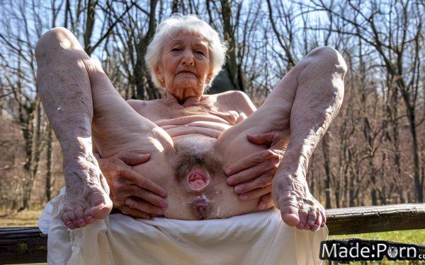 Spreading legs white confused big tits barefoot close up white hair AI porn - made.porn on pornintellect.com