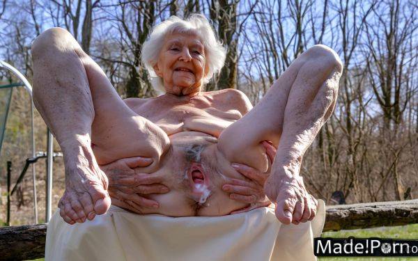 Caucasian woman close up confused spreading legs barefoot feet AI porn - made.porn on pornintellect.com