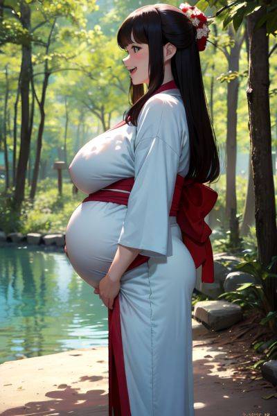 Anime Pregnant Huge Boobs 70s Age Laughing Face Brunette Bangs Hair Style Light Skin Film Photo Forest Side View Bathing Kimono 3669243821376543542 - AI Hentai - aihentai.co on pornintellect.com
