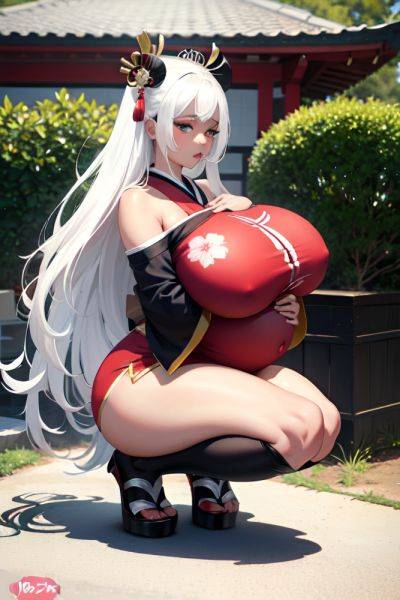 Anime Pregnant Huge Boobs 20s Age Pouting Lips Face White Hair Straight Hair Style Dark Skin Comic Party Front View Squatting Geisha 3669270877128321509 - AI Hentai - aihentai.co on pornintellect.com