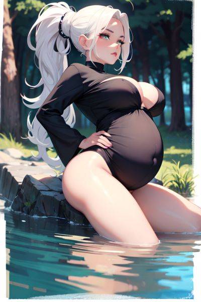 Anime Pregnant Small Tits 18 Age Pouting Lips Face White Hair Slicked Hair Style Dark Skin Charcoal Lake Side View Yoga Goth 3669649693231785838 - AI Hentai - aihentai.co on pornintellect.com