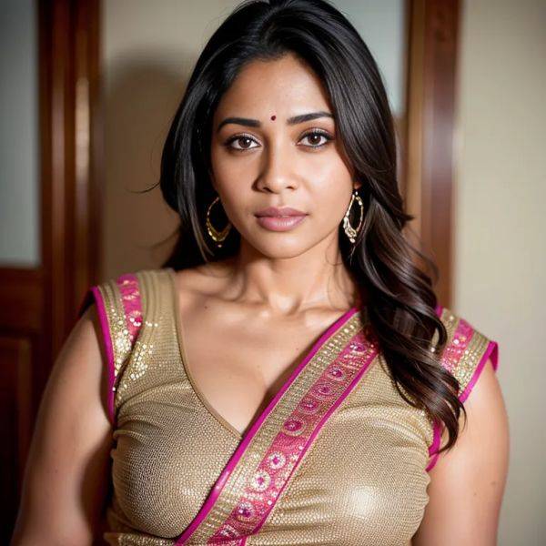 , Indian, brown skin, facial mark,(2women:2),thirties,(RAW photo, best quality, masterpiece:1.1), (realistic, photo-realistic:1.2), ultra-detailed, ultra high res, physically-based rendering,(adult:1.5) - pornmake.ai - India on pornintellect.com