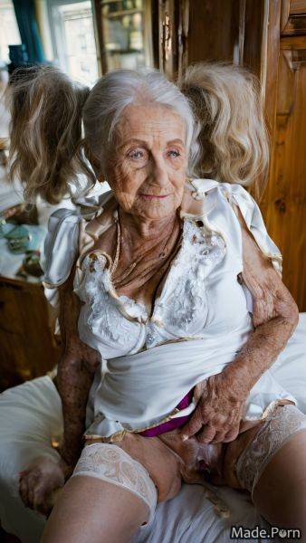Long hair made caucasian pigtails emo woman looking at viewer AI porn - made.porn on pornintellect.com